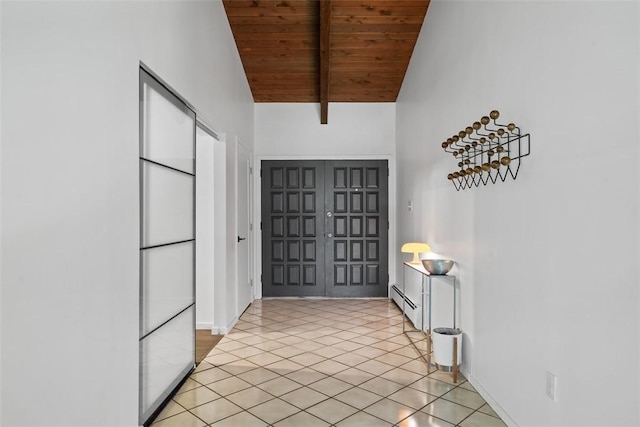 287 Rankin Rd, Belle Vernon, PA 15012 - foyer featuring wooden ceiling and light tile patterned flooring