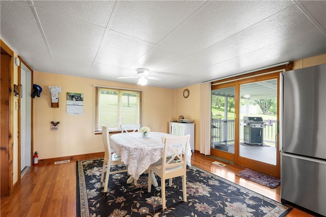 8 Leasure Way, Cecil, PA 15321 - dining space featuring a ceiling fan and wood finished floors