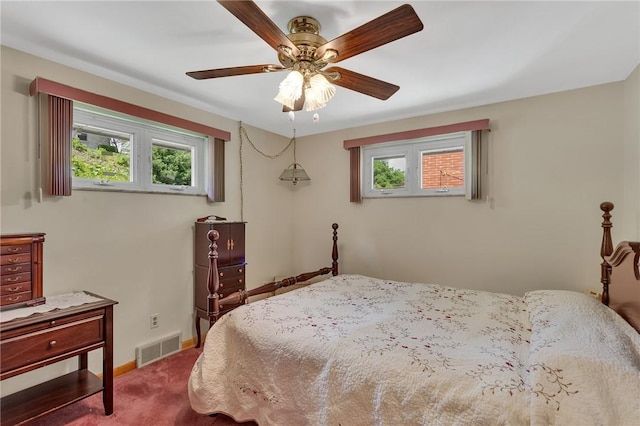 4636 Bowes Ave, West Mifflin, PA 15122 - bedroom with multiple windows, carpet floors, and ceiling fan