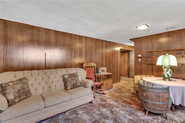 4636 Bowes Ave, West Mifflin, PA 15122 - carpeted living area with wooden walls