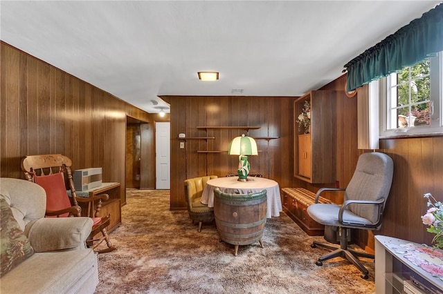 4636 Bowes Ave, West Mifflin, PA 15122 - living area with wood walls and carpet floors