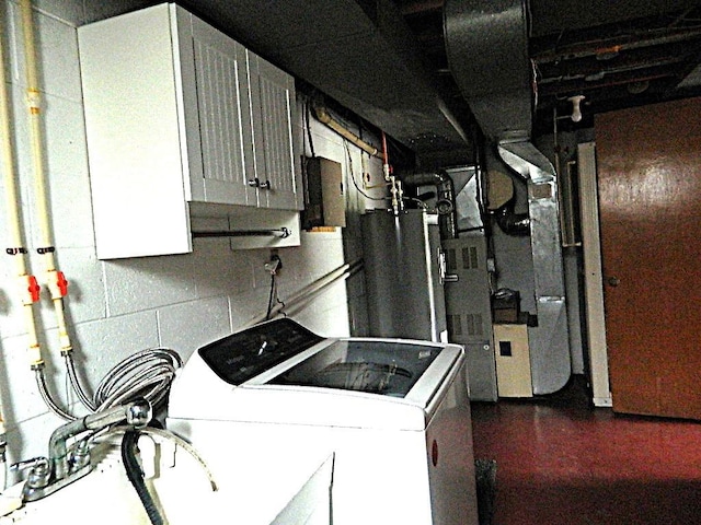 115 Lowery Dr, Middlesex Twp, PA 16059 - laundry room with gas water heater, separate washer and dryer, and heating unit
