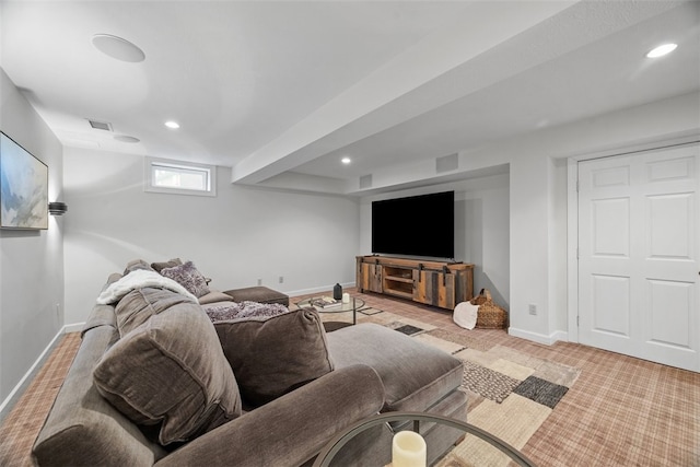 1011 Lakeside Dr, Mount Pleasant Twp Was, PA 15057 - living area with recessed lighting and carpet flooring