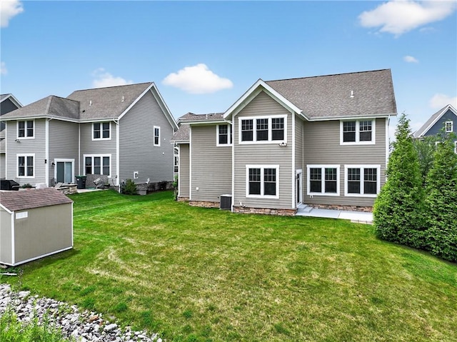 201 Venango Trl, Marshall, PA 16046 - back of house with a shed, a lawn, and a patio area
