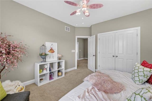 201 Venango Trl, Marshall, PA 16046 - bedroom with carpet, a closet, and a ceiling fan