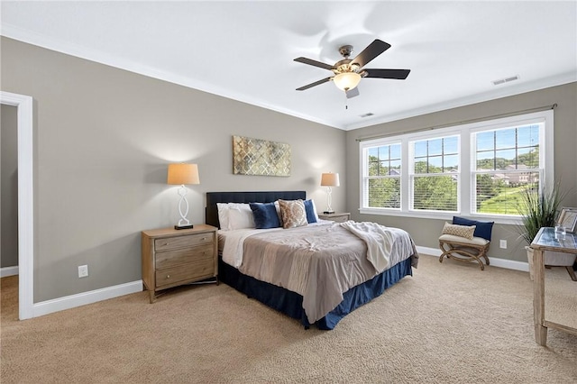 201 Venango Trl, Marshall, PA 16046 - bedroom featuring light carpet, crown molding, and a ceiling fan