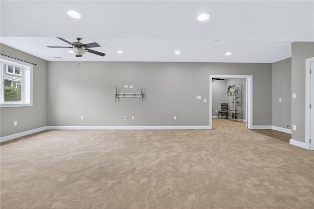 201 Venango Trl, Marshall, PA 16046 - spare room with light carpet, ceiling fan, and recessed lighting