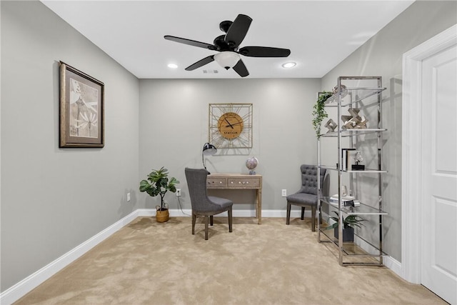 201 Venango Trl, Marshall, PA 16046 - living area with light colored carpet, ceiling fan, and recessed lighting