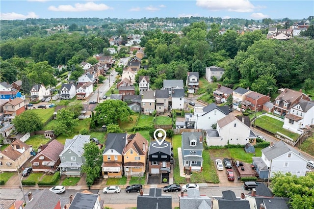 103 Church Ave, Mount Oliver, PA 15210 - aerial view of property and surrounding area with nearby suburban area