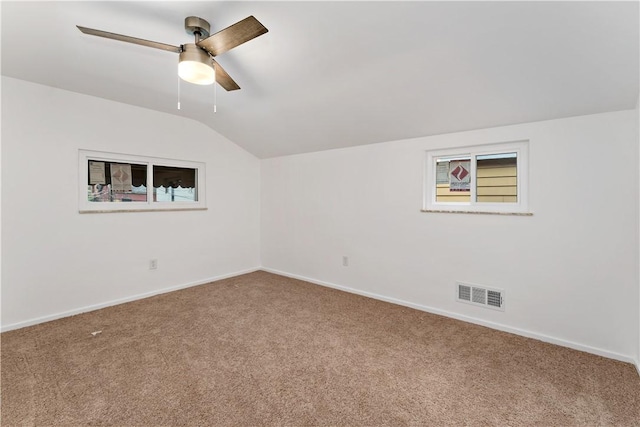 103 Church Ave, Mount Oliver, PA 15210 - additional living space with carpet, vaulted ceiling, and ceiling fan