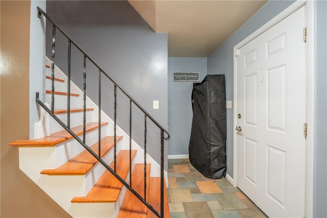 206 Bonnie St, Rostraver, PA 15012 - foyer entrance with stone finish floors and stairway