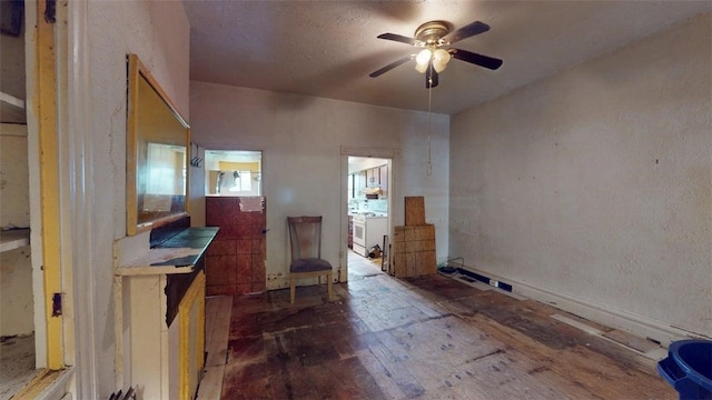 237 Wick St, Hill District, PA 15219 - interior space with hardwood / wood-style floors, ceiling fan, and white stove