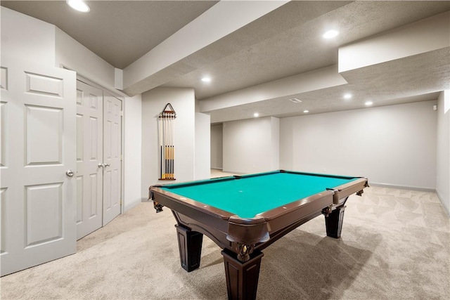 8010 Sherwood Dr, Collier Twp, PA 15142 - game room with carpet floors, recessed lighting, and pool table