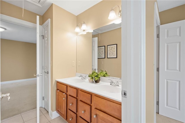 8010 Sherwood Dr, Collier Twp, PA 15142 - bathroom featuring double vanity and tile patterned flooring