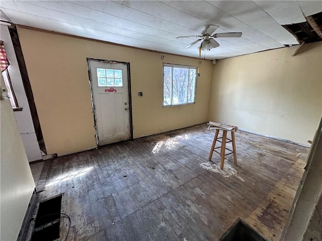 302 Franklin Ave, Applewold, PA 16201 - entrance foyer with ceiling fan and hardwood / wood-style flooring