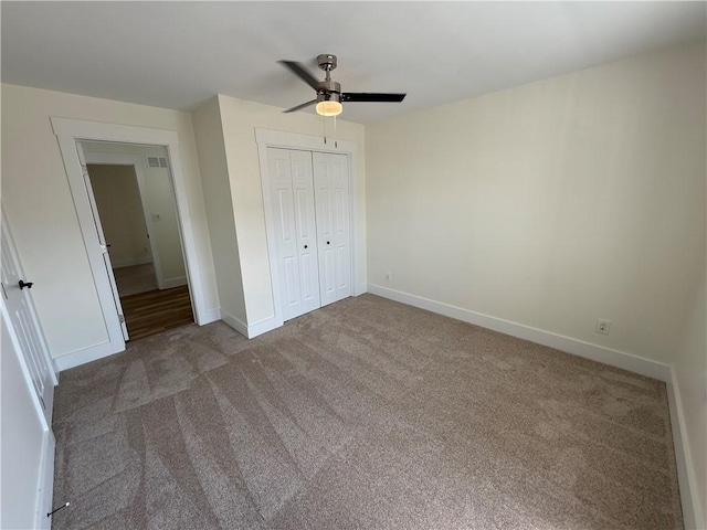 801 9th Ave, Brackenridge, PA 15014 - unfurnished bedroom featuring carpet floors, a closet, and a ceiling fan