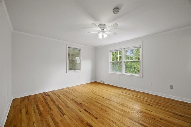 195 Grandview Dr N, Fox Chapel, PA 15215 - spare room featuring crown molding, a ceiling fan, light wood finished floors, and a smoke detector