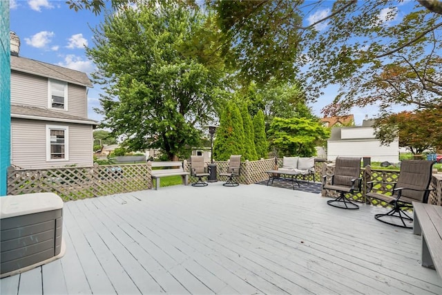 528 Spring St, Latrobe, PA 15650 - wooden terrace with outdoor lounge area