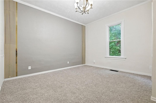 39 Danvers Ave, Ingram, PA 15205 - carpeted spare room with a chandelier and ornamental molding