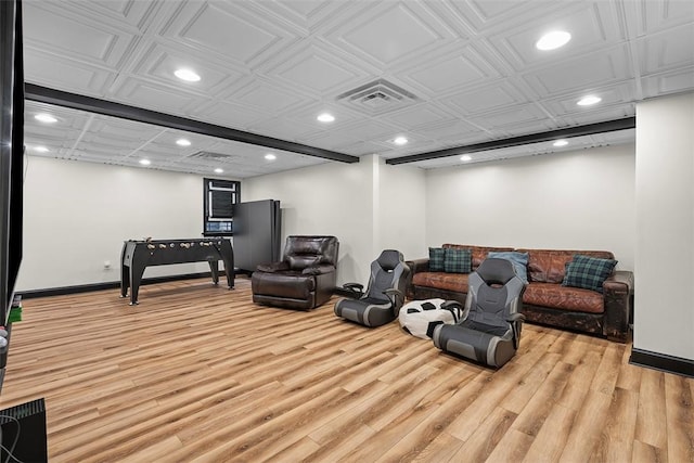 2616 Cedarvue Dr, Upper St Clair, PA 15241 - living area featuring recessed lighting, light wood-style floors, and an ornate ceiling