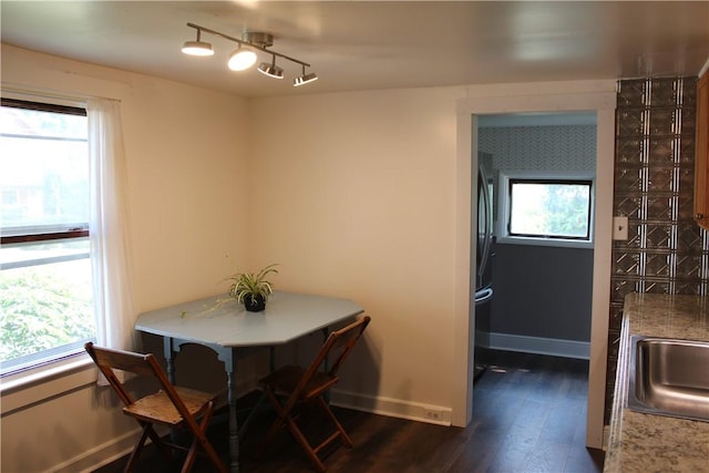 400 E Butler St, Mercer Boro Mer, PA 16137 - dining area featuring dark wood-style flooring and healthy amount of natural light