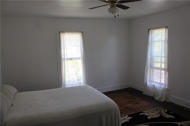 400 E Butler St, Mercer Boro Mer, PA 16137 - bedroom featuring dark wood finished floors and ceiling fan