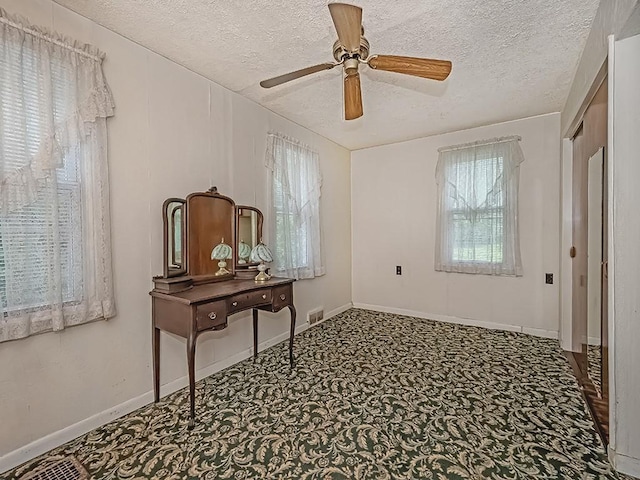 2665 Warrendale Bayne Rd, Marshall, PA 15005 - home office with a textured ceiling and ceiling fan