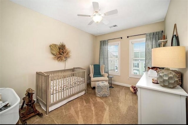 323 Osona Ln, Marshall, PA 16046 - bedroom with carpet floors, a nursery area, and a ceiling fan