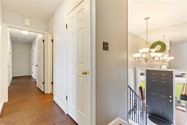 130 Clare Dr, South Strabane, PA 15301 - entryway with wood finished floors and a chandelier