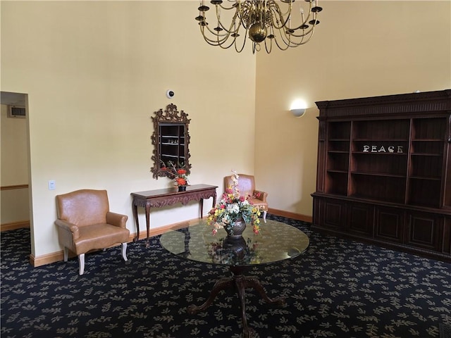 1987 Centurion Dr Unit 202, Forest Hills Boro, PA 15221 - living area featuring a chandelier and carpet