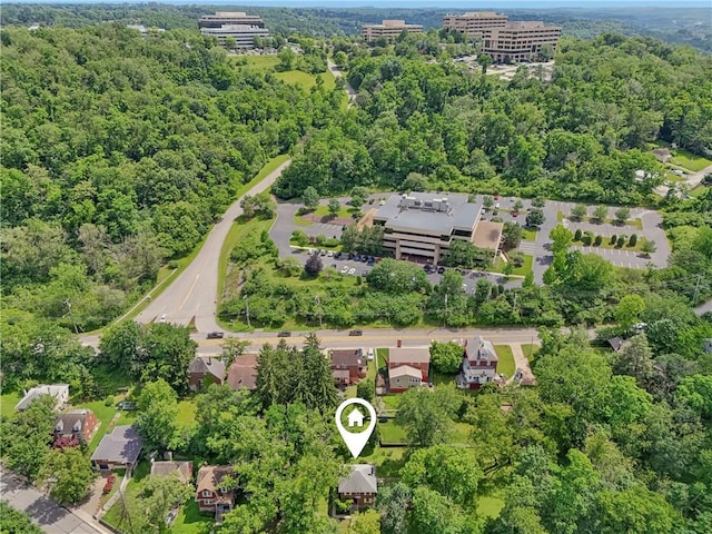 1571 Baldwick Rd, Banksville/Westwood, PA 15205 - aerial view of property and surrounding area with a heavily wooded area