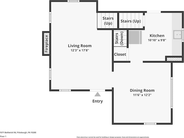 1571 Baldwick Rd, Banksville/Westwood, PA 15205 - view of floor plan / room layout