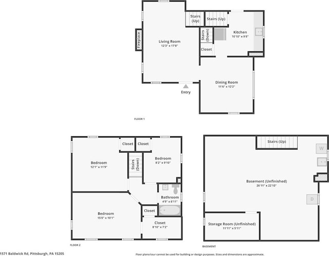 1571 Baldwick Rd, Banksville/Westwood, PA 15205 - view of floor plan / room layout