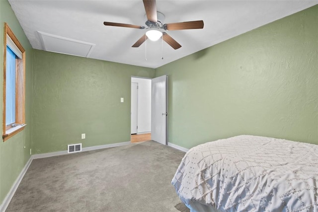 36 Warriors Rd, Green Tree, PA 15205 - carpeted bedroom featuring attic access and ceiling fan