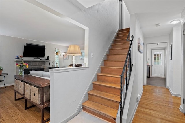36 Warriors Rd, Green Tree, PA 15205 - staircase featuring wood finished floors