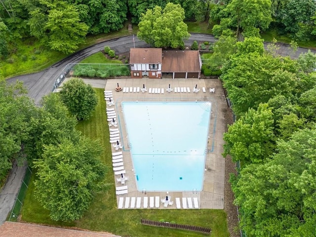 212 Timber Ln, Aleppo Nal, PA 15143 - drone / aerial view of a pool area