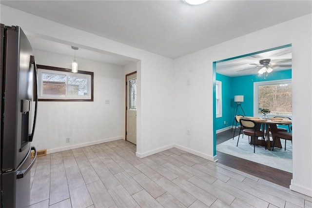 624 S Darby Rd, Hermitage, PA 16148 - dining space featuring light wood finished floors and ceiling fan