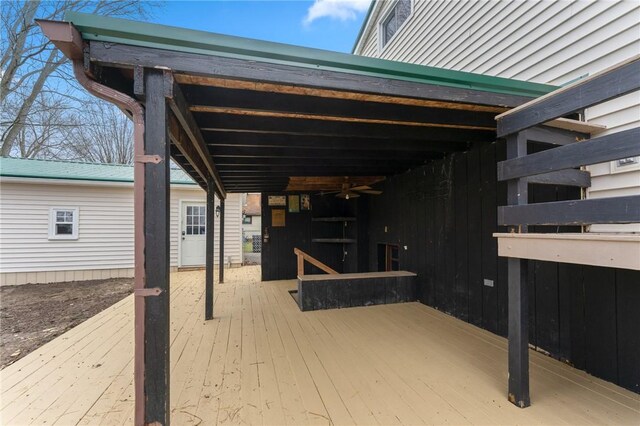 624 S Darby Rd, Hermitage, PA 16148 - wooden deck featuring a ceiling fan
