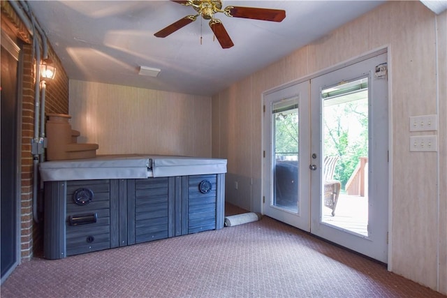 150 Morgan Rd, Penn Twp But, PA 16002 - bar with french doors, carpet floors, stairway, and ceiling fan