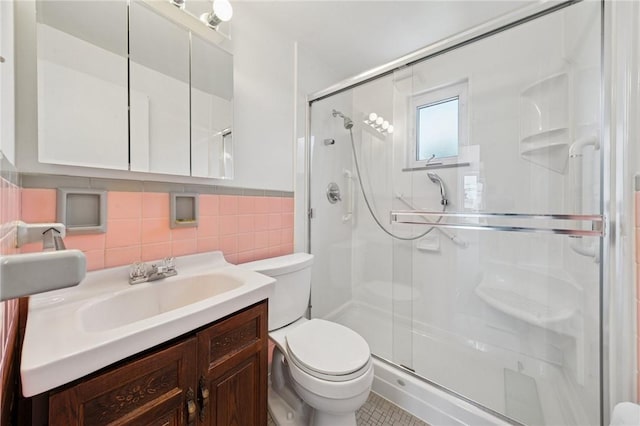520 Judith Dr, Baldwin Boro, PA 15236 - bathroom with tile walls, a stall shower, and vanity