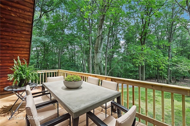 890 Pearce Mill Rd, Pine Twp Nal, PA 15090 - wooden deck featuring outdoor dining area and a lawn