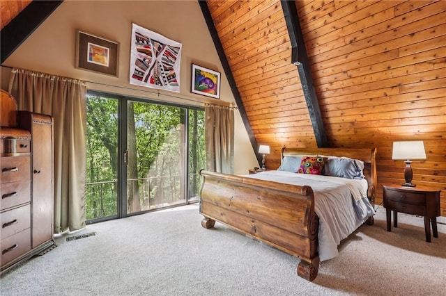 890 Pearce Mill Rd, Pine Twp Nal, PA 15090 - bedroom with carpet flooring, wood ceiling, and wood walls