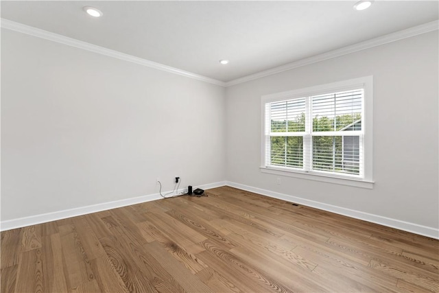 107 Abigail Dr, Adams Twp, PA 16046 - spare room with crown molding, wood finished floors, and recessed lighting
