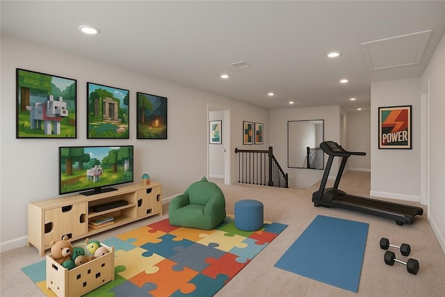 107 Abigail Dr, Adams Twp, PA 16046 - workout room with carpet and recessed lighting