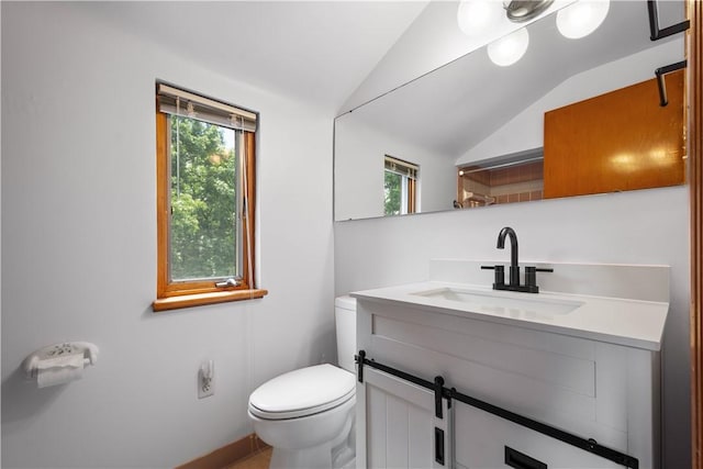 138 Link Ave, Ross Twp, PA 15237 - half bathroom with lofted ceiling, healthy amount of natural light, and vanity
