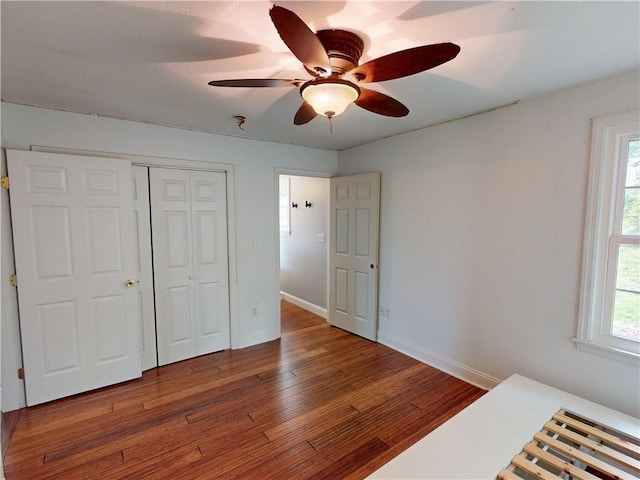 109 Remil Dr, Twp Of But Se, PA 16001 - unfurnished bedroom with wood finished floors, a closet, and a ceiling fan