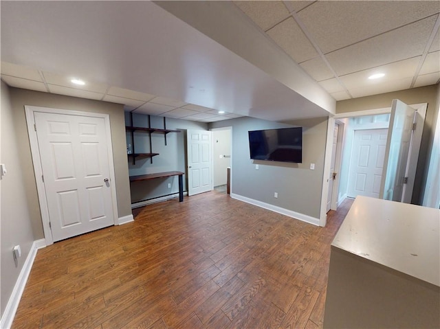 109 Remil Dr, Twp Of But Se, PA 16001 - unfurnished living room with a drop ceiling, wood finished floors, and recessed lighting