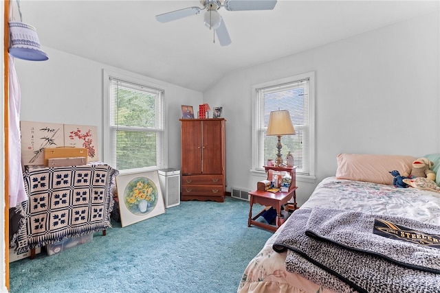 221 Springer, Moon/Crescent Twp, PA 15108 - bedroom featuring carpet flooring, lofted ceiling, and ceiling fan