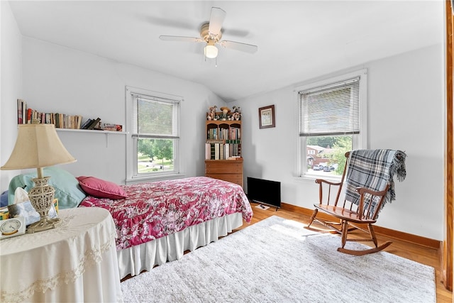 221 Springer, Moon/Crescent Twp, PA 15108 - bedroom featuring multiple windows, wood finished floors, and a ceiling fan