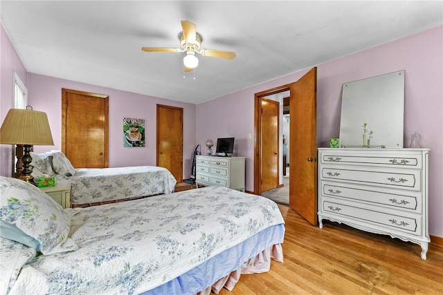 221 Springer, Moon/Crescent Twp, PA 15108 - bedroom with wood finished floors and ceiling fan